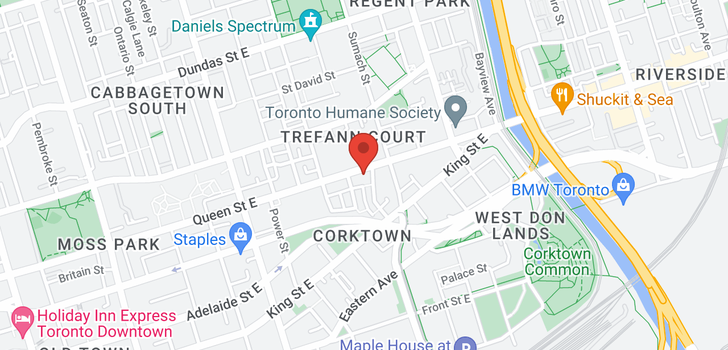 map of 457 QUEEN  ST E